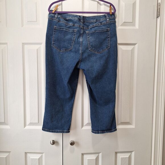 Lane Bryant Blue Mid-Rise Super Stretch Skinny Pedal Jeans - Size 16 - Picture 3 of 12